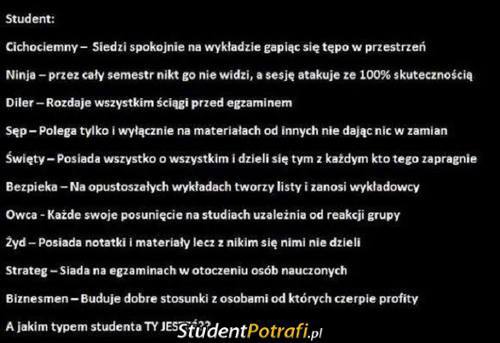 A ty jakim typem studenta jesteś? –  