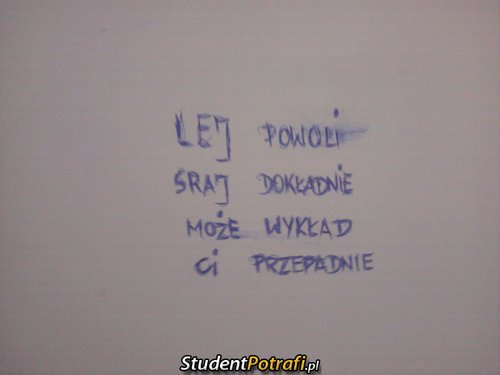 Poezja studencka w toalecie PK –  